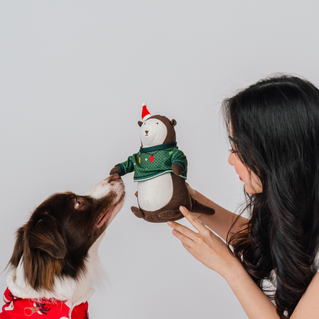 Bishan the Otter Squeaker Toy | Christmas Party